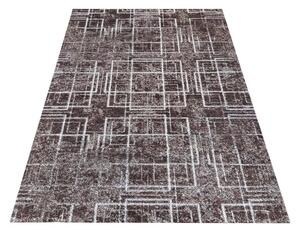 DY Hnědý koberec s bílými linkami Panamero 09 Rozměr: 60x100 cm