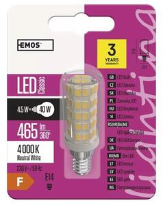 ZQ9141 EMOS LED JC A ++ 4,5W / E14 4000K