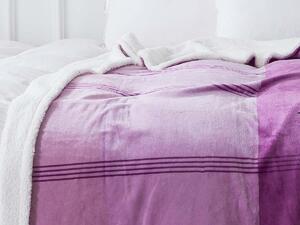 XPOSE® Mikroplyšová deka ADINA s beránkem - fialová 140x200 cm
