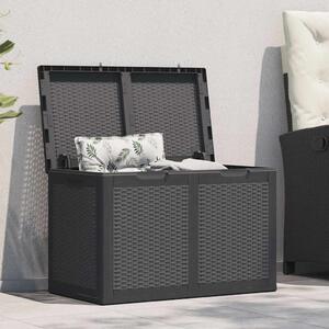 Zahradní úložný box 180 l černý PP ratan 151228