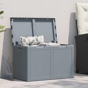 Zahradní úložný box 180 l šedý PP vzhled dřeva 151234