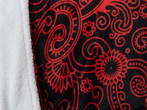 XPOSE® Mikroplyšová deka RUSLANA s beránkem - červená 140x200 cm