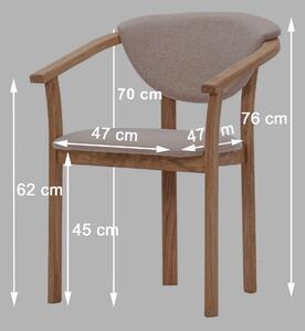 Dřevěná židle s područkami Alexis béžová látka