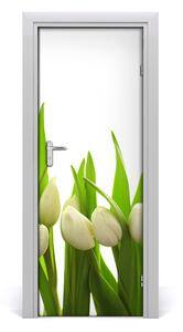 Fototapeta na dveře Bílé tulipány 85x205 cm