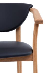 Dřevěná židle s područkami Alexis černá koženka