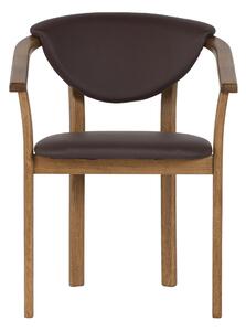 Dubová lakovaná židle Alexis rustik hnědá koženka