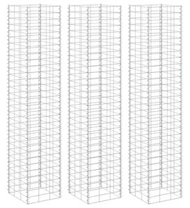 Gabionové vyvýšené záhony 3 ks 30 x 30 x 200 cm železo 151251
