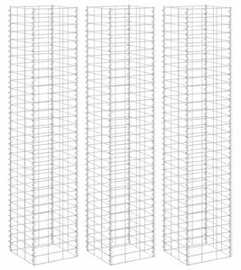 Gabionové vyvýšené záhony 3 ks 30 x 30 x 150 cm železo 151250