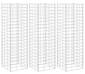 Gabionové vyvýšené záhony 3 ks 30 x 30 x 100 cm železo 151249