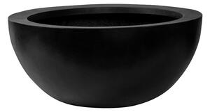 Pottery Pots Venkovní květináč kulatý Vic Bowl L, Black (barva černá), kolekce Natural, kompozit Fiberstone, průměr 60 cm x v 28 cm, objem cca 35 l
