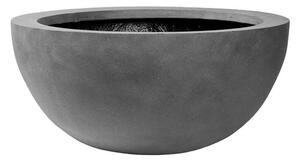 Pottery Pots Venkovní květináč kulatý Vic Bowl S, Grey (barva šedá), kolekce Natural, kompozit Fiberstone, průměr 38,5 cm x v 18 cm, objem cca 7 l