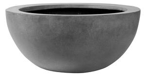 Pottery Pots Venkovní květináč kulatý Vic Bowl L, Grey (barva šedá), kolekce Natural, kompozit Fiberstone, průměr 60 cm x v 28 cm, objem cca 35 l