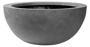 Pottery Pots Venkovní květináč kulatý Vic Bowl M, Grey (barva šedá), kolekce Natural, kompozit Fiberstone, průměr 50 cm x v 23 cm, objem cca 23 l