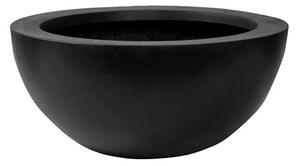 Pottery Pots Venkovní květináč kulatý Vic Bowl S, Black (barva černá), kolekce Natural, kompozit Fiberstone, průměr 38,5 cm x v 18 cm, objem cca 7 l