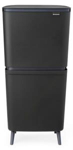 Tmavě šedý plastový odpadkový koš 25+10+10 l na tříděný odpad SortUp Recycle Hi – Brabantia
