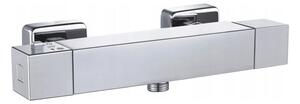 Mexen CUBE - sprchový set, nástěnná termostatická baterie CUBE a sprchová sada, chrom, 77200-00 + PG7 20KX