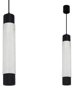 Závěsné svítidlo Marble, 1x mramorové/černé kovové stínítko, w