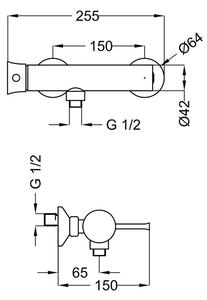 Teorema Scaccomatto - sprchová baterie nástěnná, rozteč 150 mm, chrom 8Y210