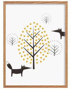 Yellow Tipi Dětský obraz Scandi Forest fox 40 x 30 cm