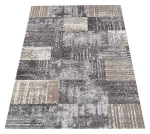DY Šedý koberec s geometrickým vzorem Panamero 24 Rozměr: 80x150 cm