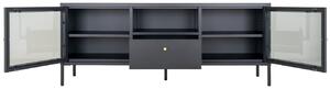 Nordic Living Černý kovový TV stolek Dobby 160 x 35 cm