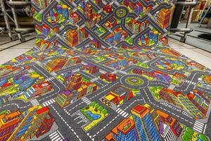 Dětský koberec Big City 97 - šedý