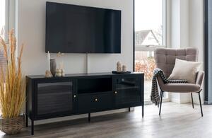 Nordic Living Černý kovový TV stolek Dobby 160 x 35 cm