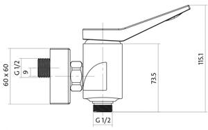 Cersanit CROMO - sprchová baterie, chrom, S951-036