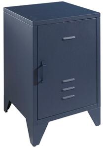 Modrý kovový noční stolek Vipack Bronxx 40 x 40 cm