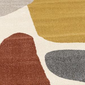 Makro Abra Moderní kusový koberec LUCY NP21D krémový žlutý hnědý Rozměr: 80x150 cm