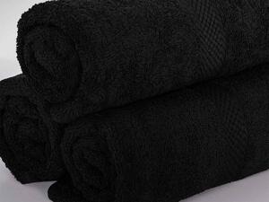 XPOSE® Froté ručník VERONA 3ks - černý 30x50 cm
