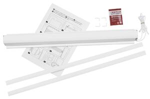 Dekodum Zatemňovací roleta v bílé kazetě, barva látky White Šířka (cm): 53, Výška (cm): Standardní (do 150 cm), Strana mechanismu: Práva