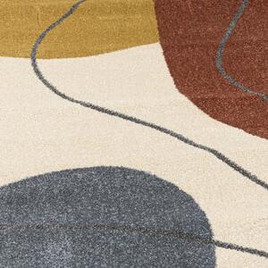 Makro Abra Moderní kusový koberec LUCY NP33A krémový žlutý šedý Rozměr: 80x150 cm
