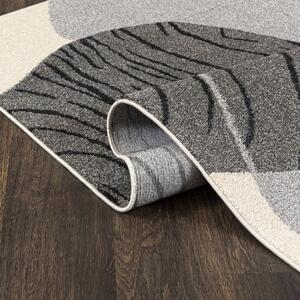 Makro Abra Moderní kusový koberec LUCY NP32B krémový šedý Rozměr: 80x150 cm