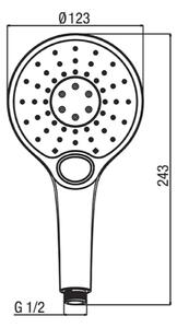 Alpi Idroterapia - ruční sprcha se SELECT tlačítkem Ø120 mm, chrom DC060