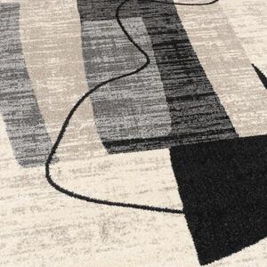 Makro Abra Moderní kusový koberec LUCY NP25D krémový šedý černý Rozměr: 80x150 cm