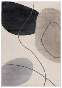 Makro Abra Moderní kusový koberec LUCY NP33B krémový béžový černý Rozměr: 80x150 cm