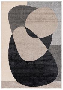 Makro Abra Moderní kusový koberec LUCY NP27B krémový šedý černý Rozměr: 80x150 cm