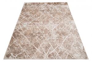 Makro Abra Moderní kusový koberec PORTLAND D054E bílý hnědý Rozměr: 120x170 cm