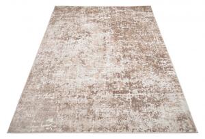 Moderní kusový koberec PORTLAND D072E Abstraktní bílý hnědý Rozměr: 80x150 cm