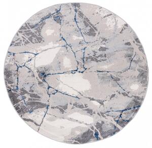Makro Abra Kulatý koberec PORTLAND R216B Mramor Abstraktní šedý modrý Rozměr: průměr 120 cm