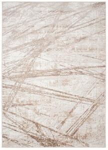 Makro Abra Moderní kusový koberec PORTLAND D002E Abstraktní bílý hnědý Rozměr: 80x150 cm
