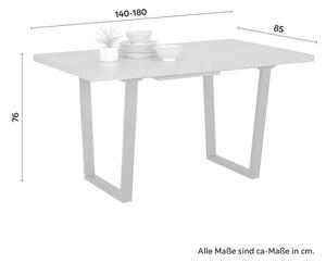 Rozkladací Jídelní Stůl Nils, 140-180x85cm, Tmavě Šedý