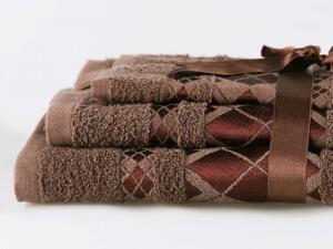 XPOSE® Dárkový set ručníků - tmavě hnědý 3ks