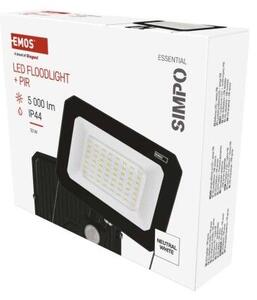 Emos ZS2343 exteriérový LED reflektor SIMPO se senzorem 50W 5000lm 4000K IP44