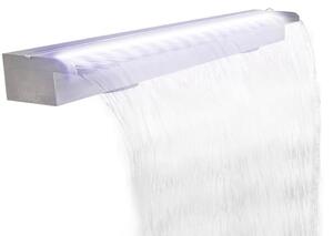 Vodopád bazénová fontána s LED nerezová ocel 110 cm 151942