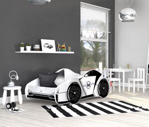 Dětská postel auto JOE 140x70 cm - bílá (12)