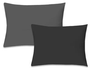 XPOSE® Saténový povlak na polštář LUX DUO - tmavě šedý/černý 70x90 cm