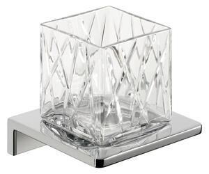 Emco Asio - nástěnný držák s pohárem, chrom + krystalové sklo broušené, 132020401 - produkt z výstavky