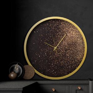 Dekorační nástěnné hodiny v moderním stylu, zdobené zlatými třpytkami